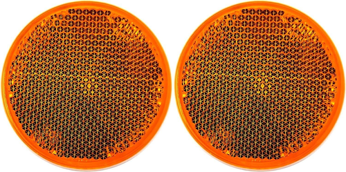 [] [Qty 2] [Amber] 2" Inch round Reflector Bike,Trailer, Tr - Picture 1 of 9