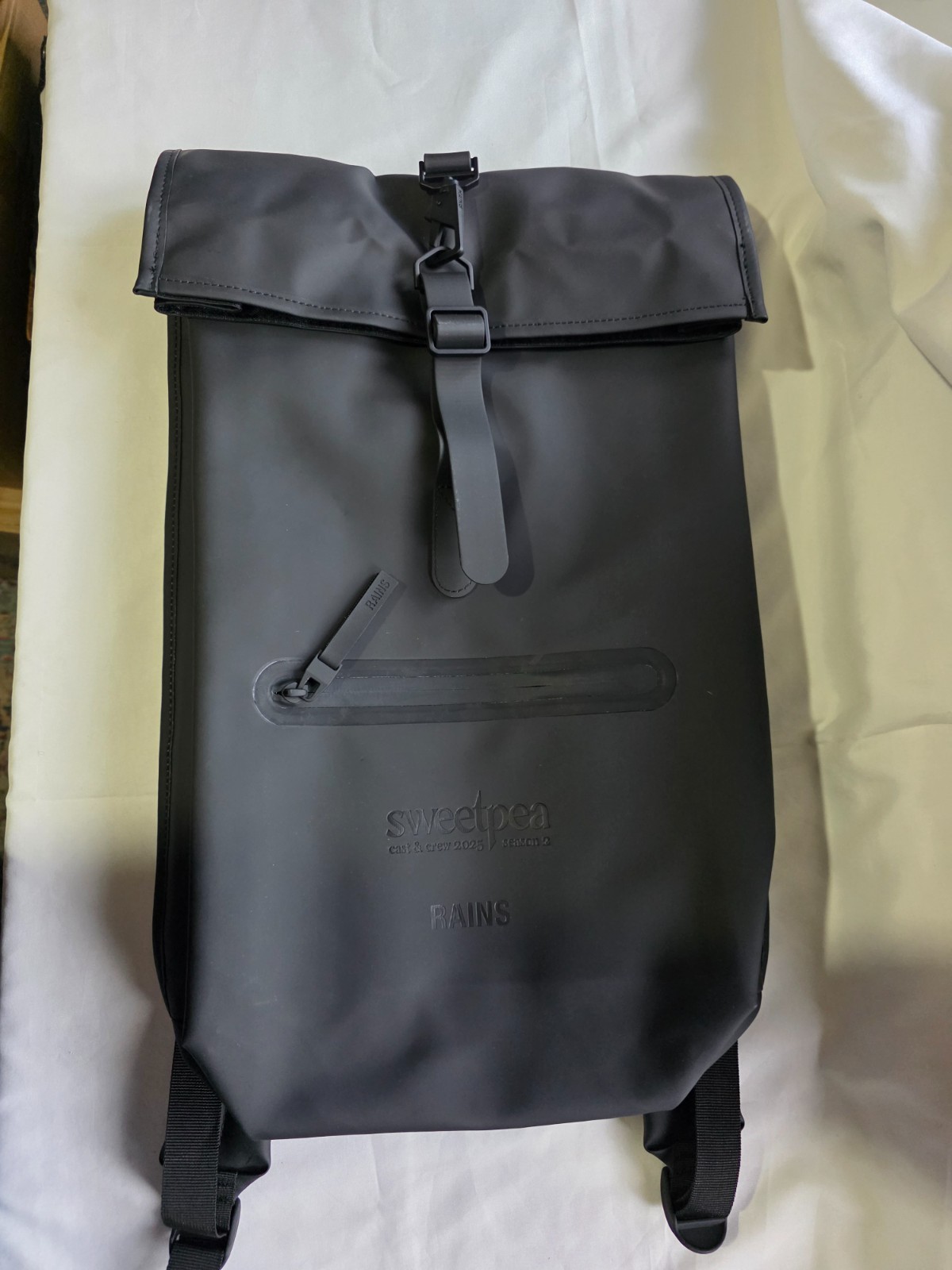 Custom Rains Rolltop Rucksack W3 Cast & Crew Gift for Sweetpea S2