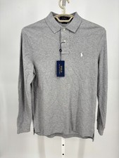 Polo Ralph Lauren Mesh Polo Shirt S Heather Gray Pre-shrunk Cotton Classic Fit