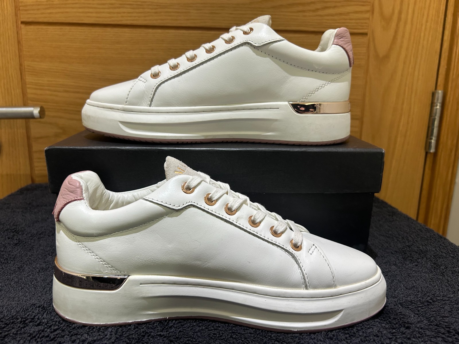 SAOLA Mallet donna bianco innesto oro rosa suola rosa uk taglia 5