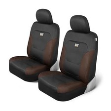 CAT Flexfit Brown Black Seat Covers for Cars, Trucks, SUV - Front Seats Brown