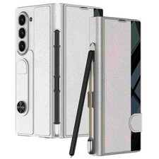 For Samsung Galaxy Z Fold 7 6 Flip PU Leather PC Frame Cover w/ Screen Protector
