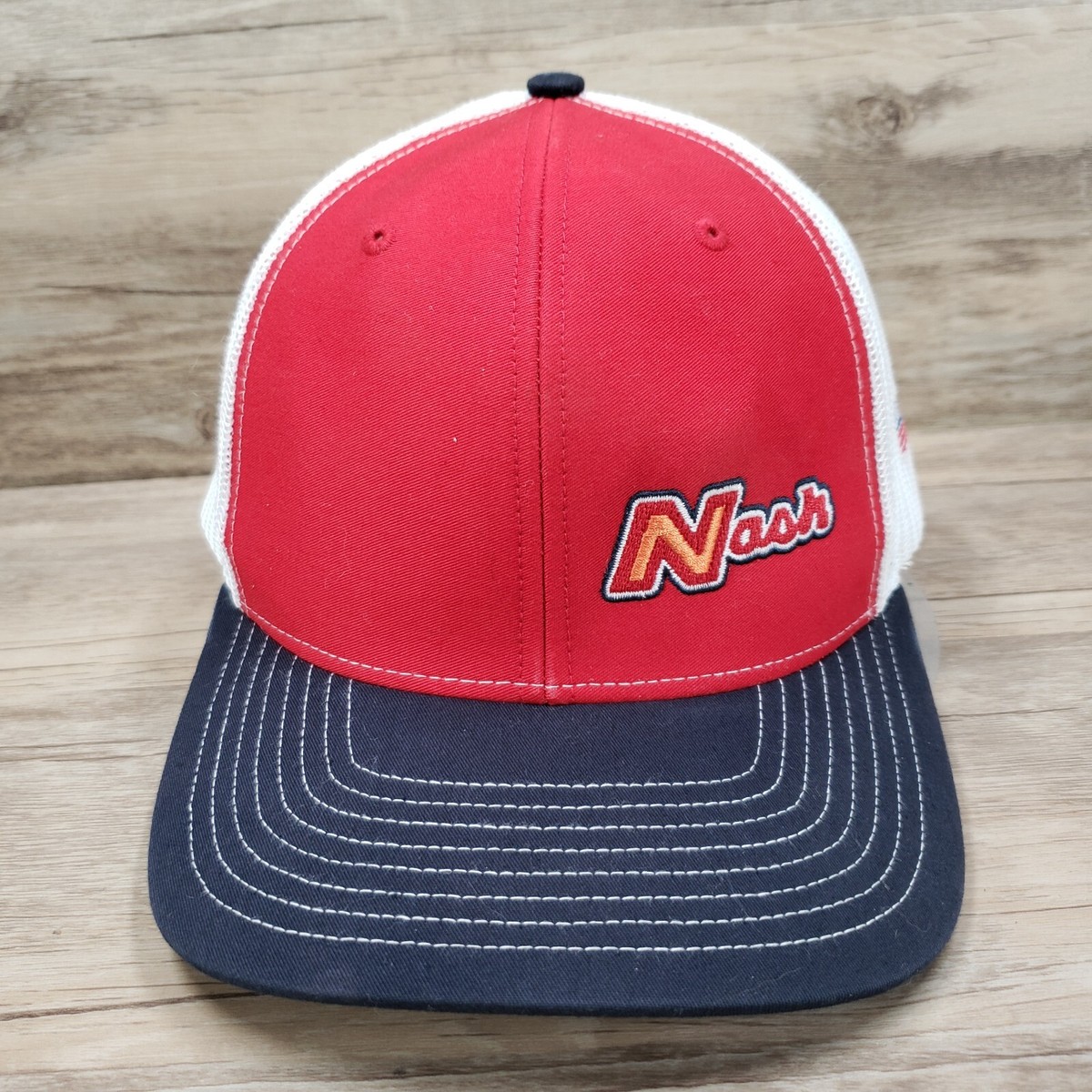 Nash Hat Cap Snapback Red Blue White Mesh Back Adjustable Spell