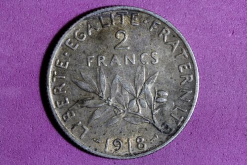 1918 France 2 Francs Silver Coin #M22382