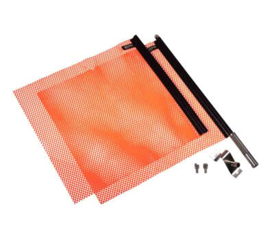 EZ Mount 18'' x 18'' PVC Orange Mesh Safety Flag DOT Compliant
