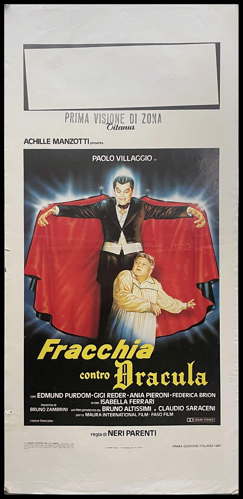 Locandina originale film Fracchia contro Dracula (1985) - Regia di Neri Parenti
