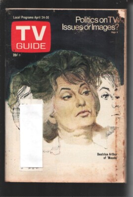 MAG: TV Guide  4/24/1976-Beatrice Arthur-Maude cover-Roger Heindel-St Louis e...