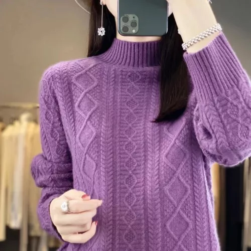Women Sweater Wool Turtleneck Cashmere Knitwaer Casual Pullover Tops - Picture 34 of 36