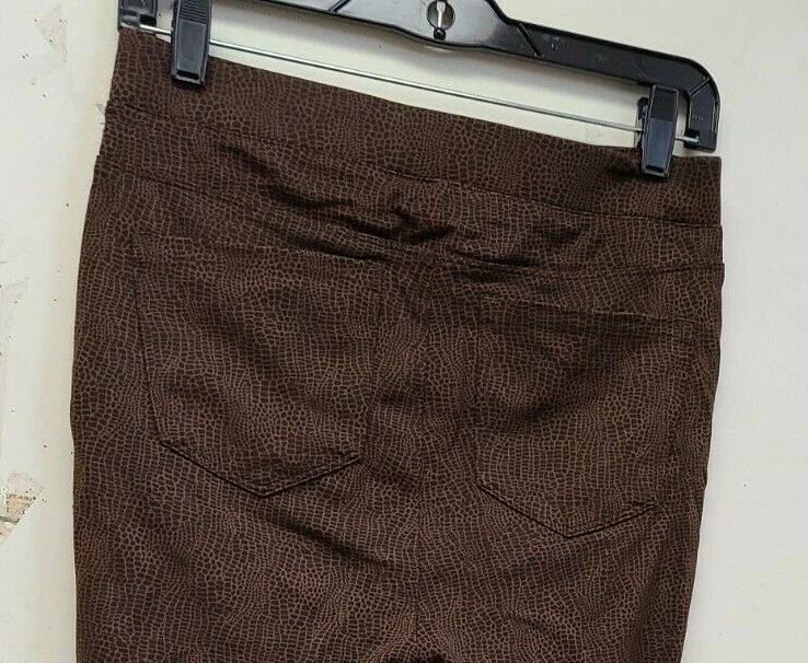 Pantalones DG2 BY Diane Gilman XS altos nuevos con etiquetas para mujer corte bota marrón serpiente Foto 3 de 3