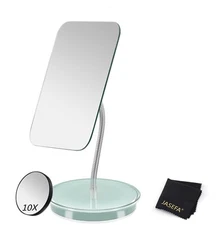 Desk Makeup Mirror with 1x/10x Magnification,360° Rotation Flexible Goosene