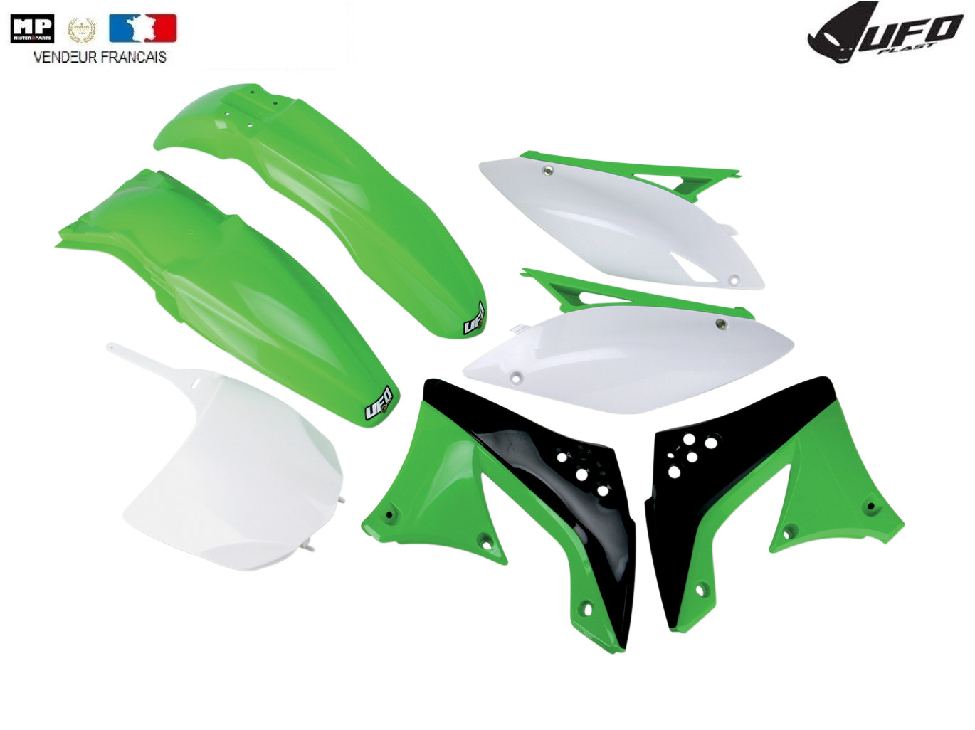 Kit plastique Kawasaki KX 450 F anti-casse pour changer carénage rayé 2009-2011
