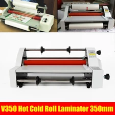 A3 Laminator Machine, V350 13inch Hot Cold Roll Laminating Machine Four Rollers