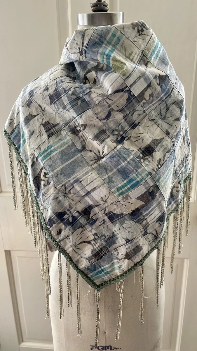 Sciarpa Boho In Cotone E Viscosa Con Frange – Stampa Floreale Leggera 90x180 Cm – Donna