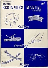 1948 American Thread Co Beginners Maunal 62 Knit Crochet Tat Pattern Book 16663