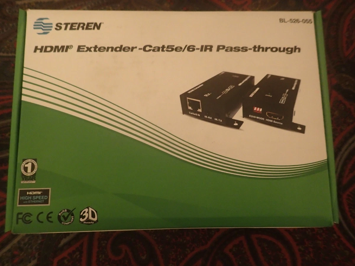Steren BL 526 055 HDMI Extender Cat5e 6 IR Pass through eBay