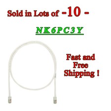 10 New - NK6PC3Y Copper Patch Cord, Category 6, Off White UTP Cable, 3 Feet
