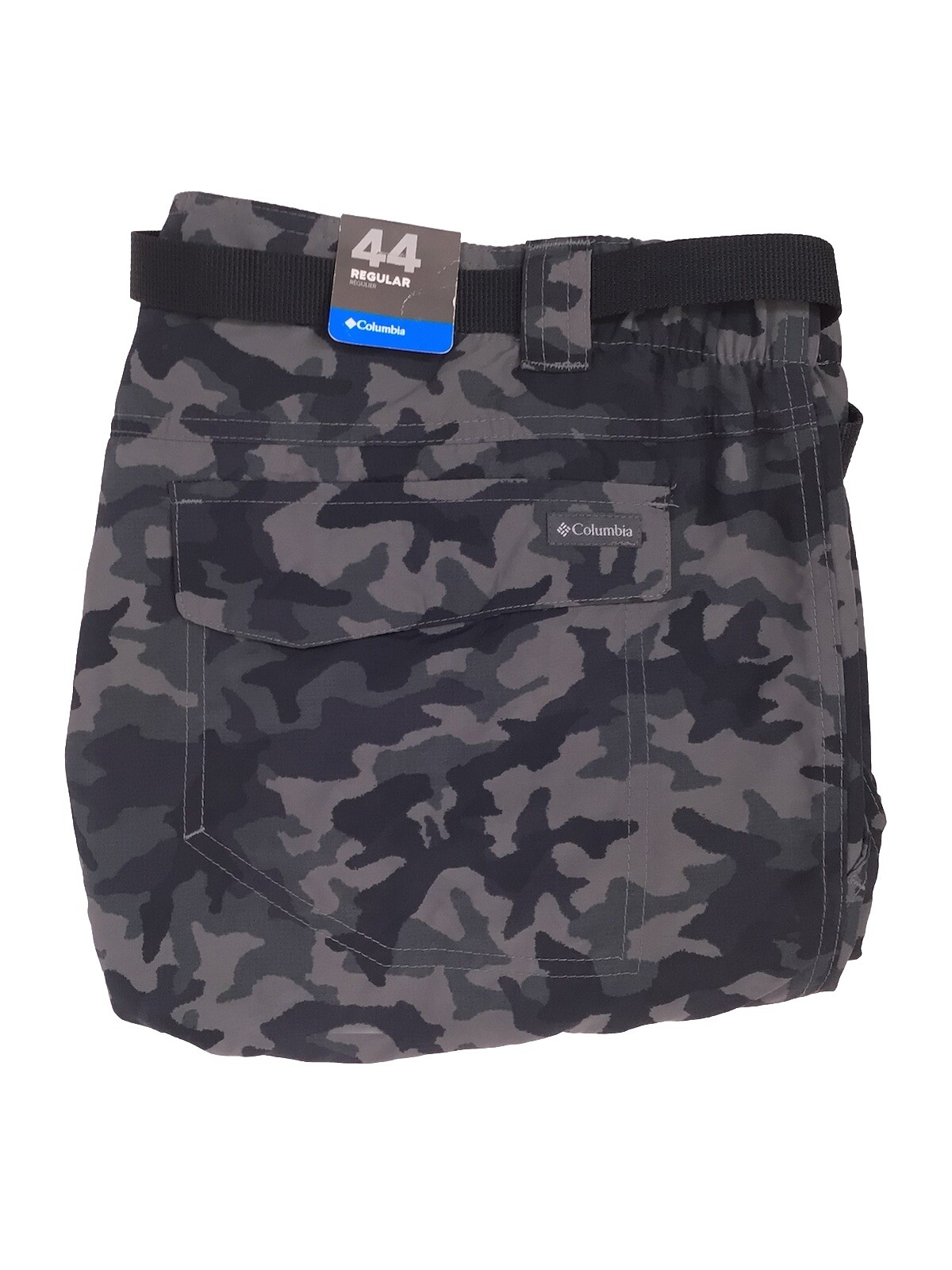 Columbia Silver Ridge Cargo Short Black Camo Men’s Size 44 Belted NEW Snag