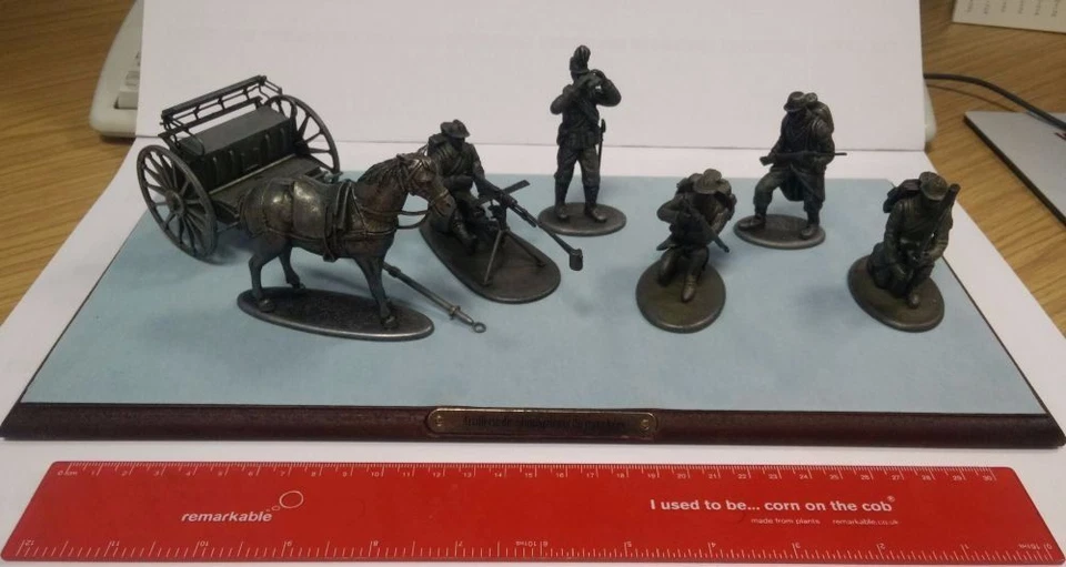 World War 1 (WW1) Metal Figures Soldier with Hotchkiss machine gun 1918,  1/24 S - Image 4 of 4