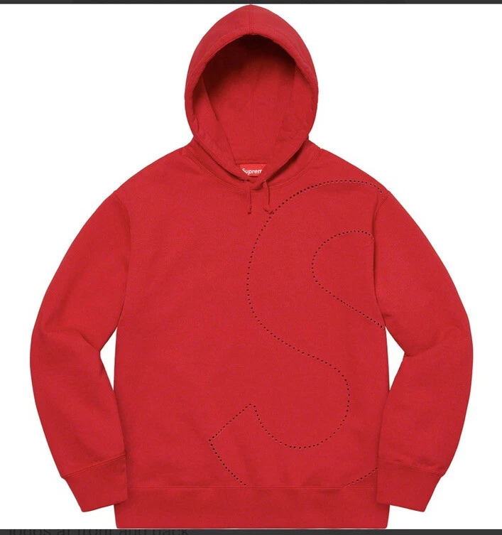 Sweat à capuche logo Supreme Laser Cut S grand rouge