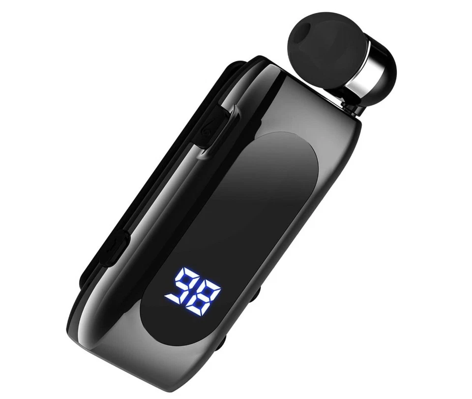 AURICOLARE CUFFIA BLUETOOTH RETRATTILE WIRELESS CLIP VIBRAZIONE iOS ANDROID K55 - Immagine 2 di 4