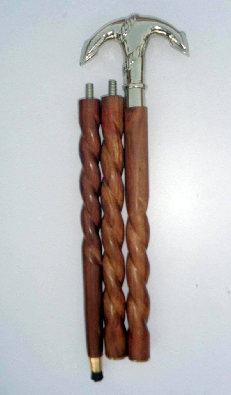 Antique Solid Brass Ship Anchor Head Handle Vinta… - image 1