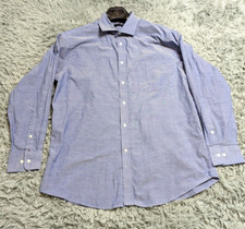 Tommy Hilfiger Dress Shirt Mens Size 16-16 1/2 Neck 32/33 Arms Wrinkle Free Blue