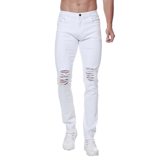 Herren Ripped Jeans Stretch Distressed Destroyed Tapered Leg Skinny Hose - Bild 20 von 51