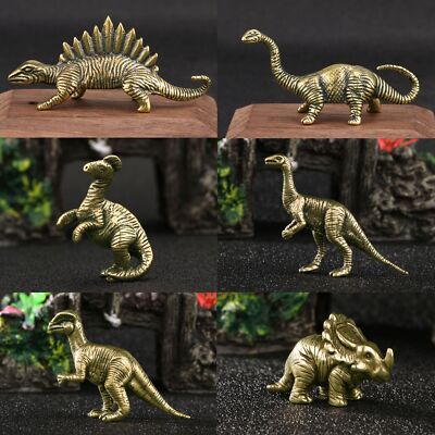 Brass Dinosaur Statue Ornament Home Desk Decoration Animal Statue Toy Crafts*