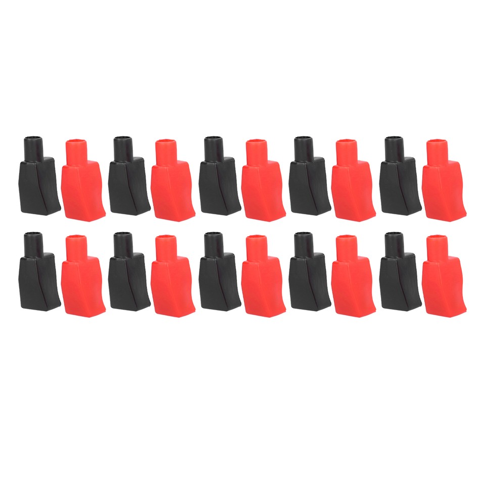 10 Set Flexible Battery Terminal Cover Car Rubber Protective Sleeve Red