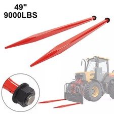 2PCS 49" Hay Bale Spear Quick Attach Spike Fork For Tractors Loaders 4500LBS Red