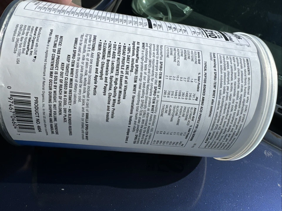 Proteína de suero en polvo Nature's Plus Spiru-Tein comida vainilla 1,05 lb Foto 4 de 4