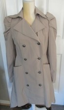 Jlo By Jenifer Lopez Beige Lined Trench Coat Tappered Sides Size S