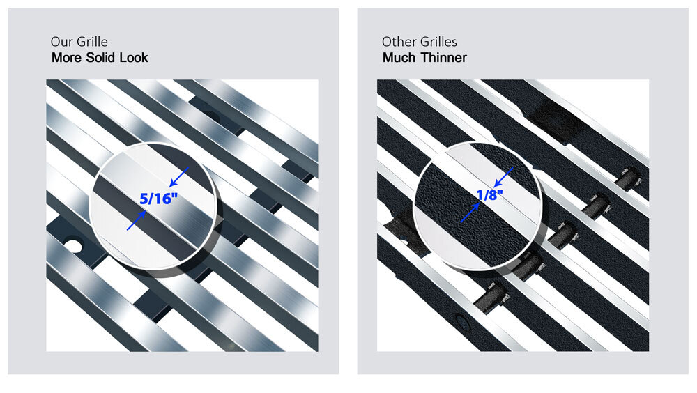 Fits 2000-2004 Ford Excursion/F-250/F350/F450/F550 Bumper Chrome Billet Grille