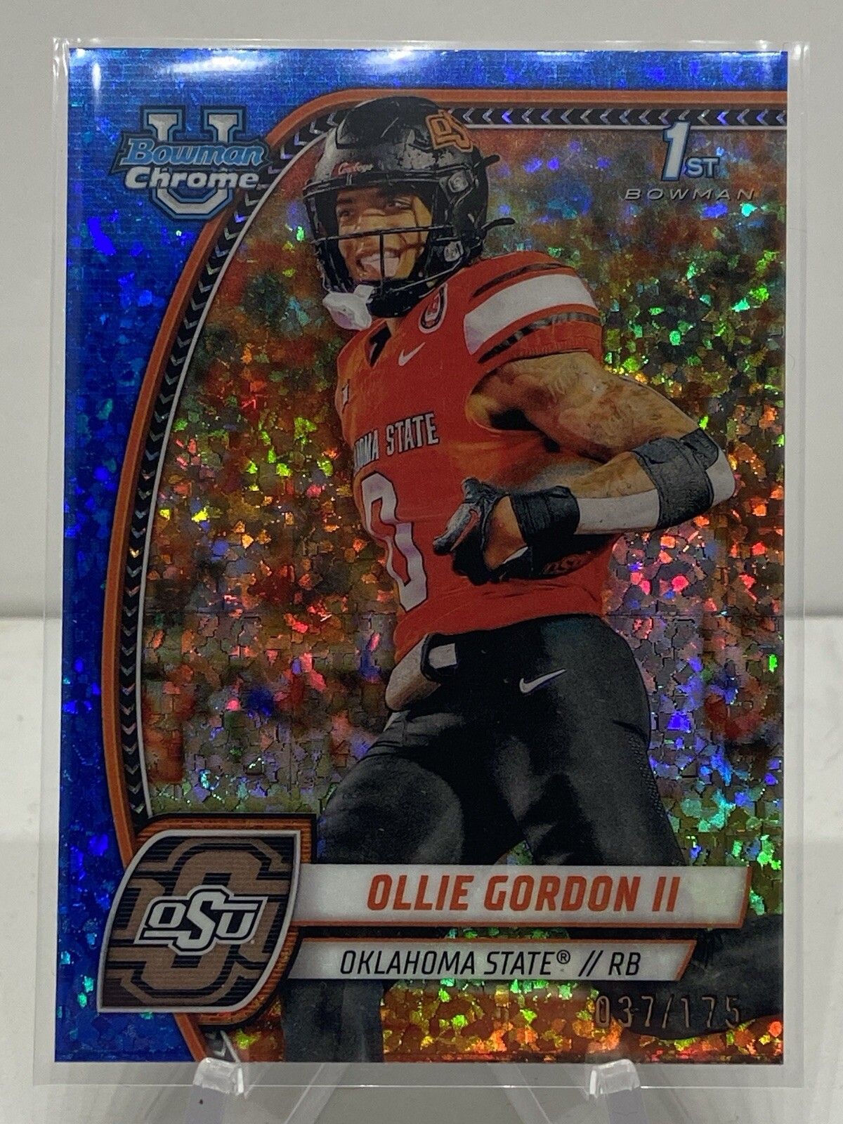 2024 Bowman University Chrome Ollie Gordon Blue Mini Diamond 037/175 1st Bowman