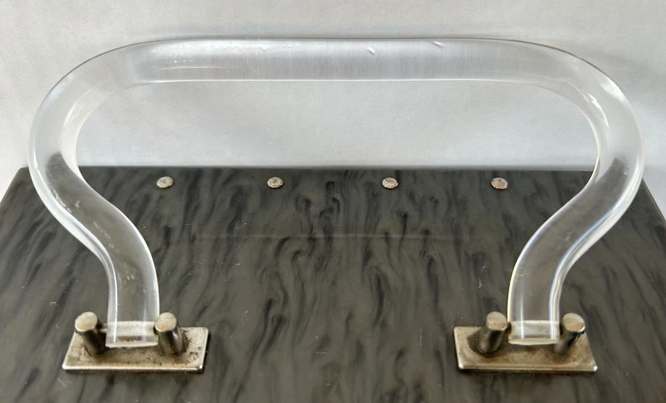 Bolso de mano Mid Century Lucite y metal tejido tono plata de Dorset Rex Foto 4 de 4