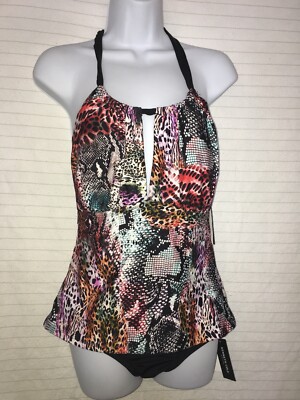 Kenneth Cole Swimsuit Bathing Suit Tankini Piece SZ M Animal