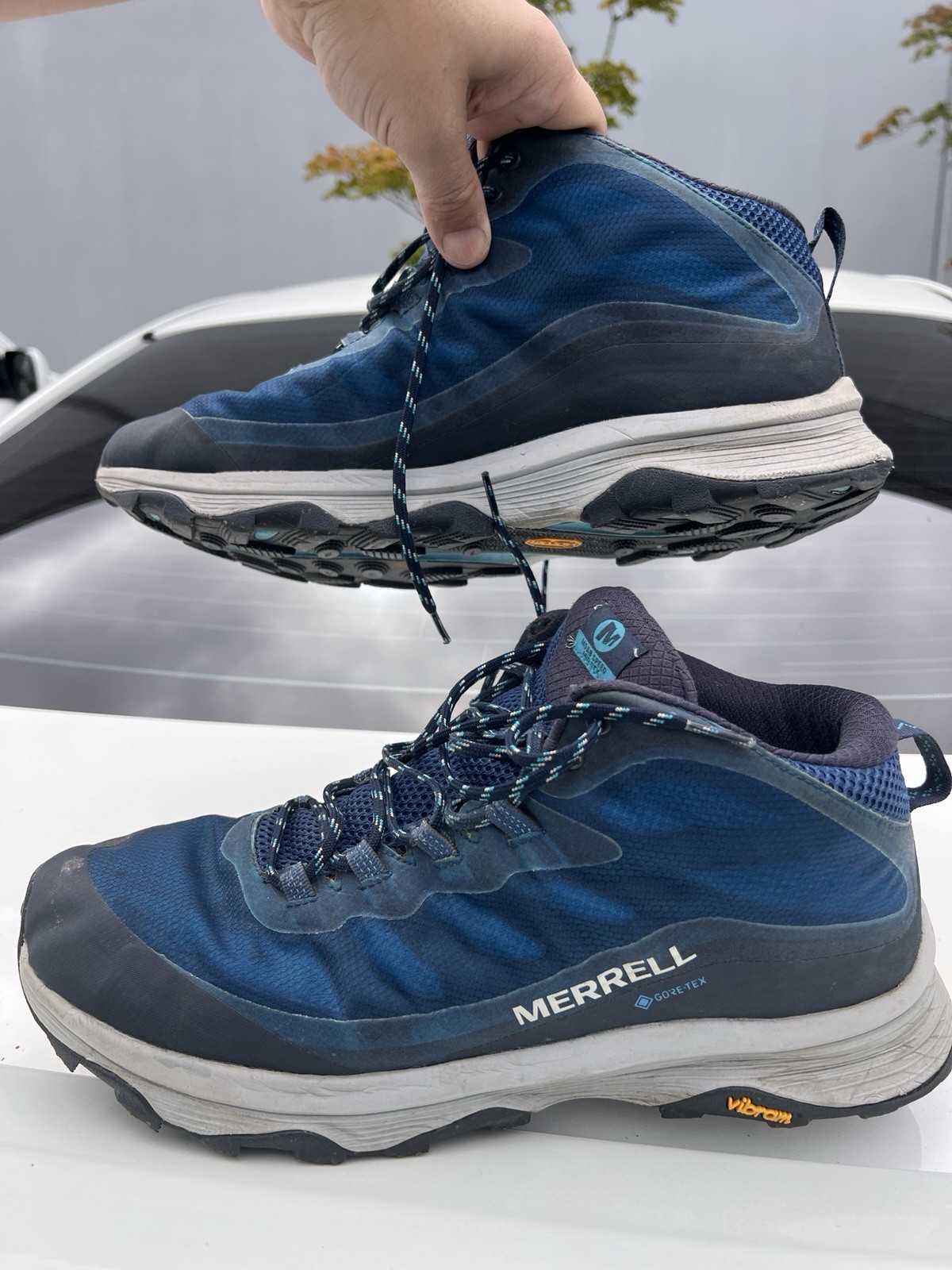 Scarpe Merrell Uomo 15 Moab Speed MID GTX Gore Tex [J135413] Blu Escursionismo Vibram