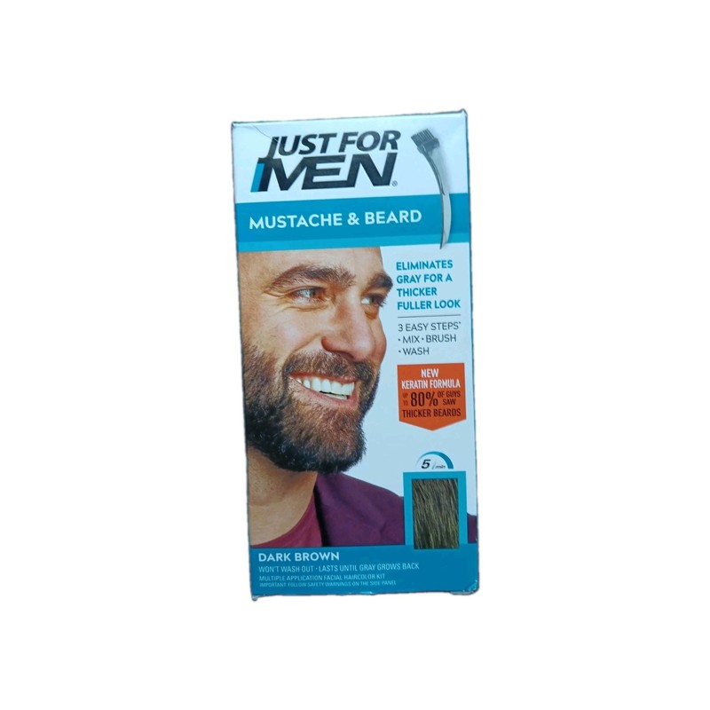 Just For Men Mustache and Beard Brush-In Color Gel - Dark Brown