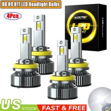 4xAUXITO H8/H9/H11 LED Headlight 100W 30000LM Hig/Low Beam 6000k Bulbs Kit 6000k