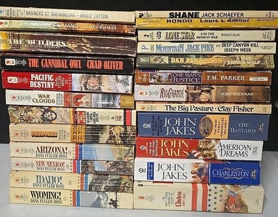 Lot Of 24 Western Frontier Paperbacks John Jakes Series Louis Lamour Dana F Ross