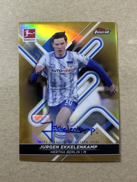 2021-22 Topps Finest Bundesliga Fußball Jürgen Ekkelenkamp Gold Auto Card #’d /25