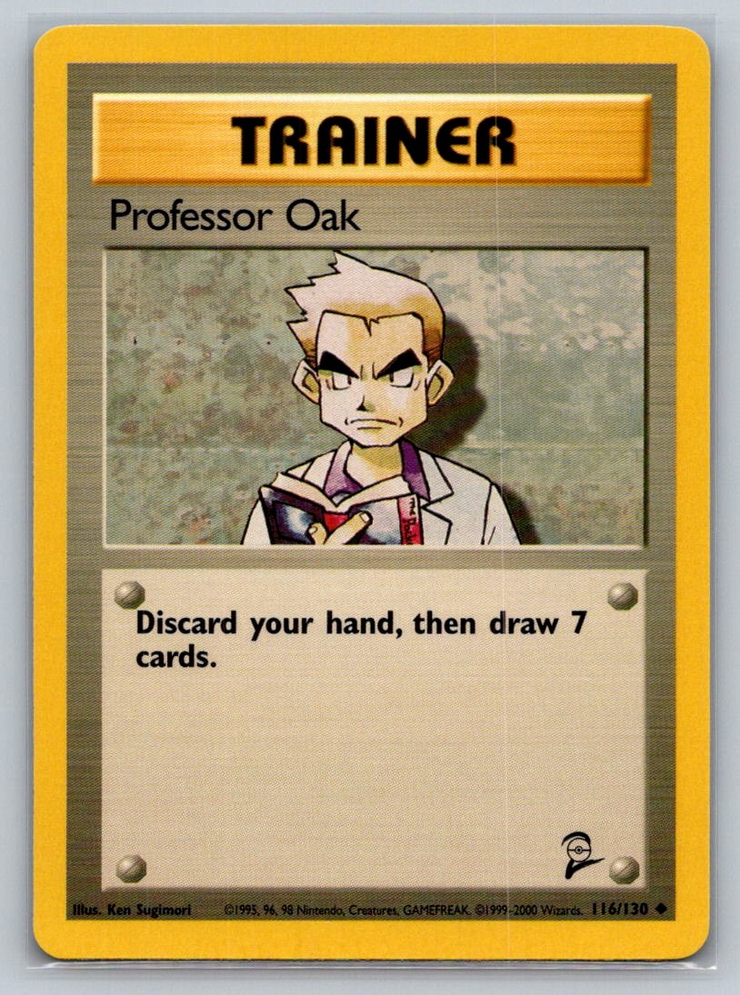 Pokemon Professor Oak Uncommon Base Set 2 116/130 LP