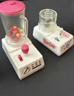 Vintage BARBIE “Magic Moves” Wind Up Blender & Food Processor (2) White & Pink
