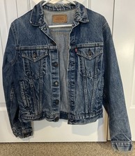 VTG Levi's Trucker Jacket Denim Blue Type 3 Jean Distressed Size 20