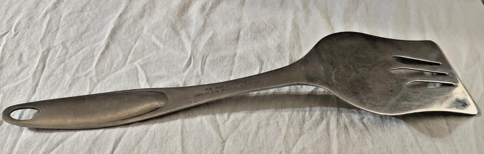 Espátula ranurada a prueba de óxido de acero inoxidable 14" AMCO 18/10 bonito utensilio cocina Foto 3 de 4