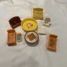 Vintage Fisher Price Little People Furniture Lot Of 8