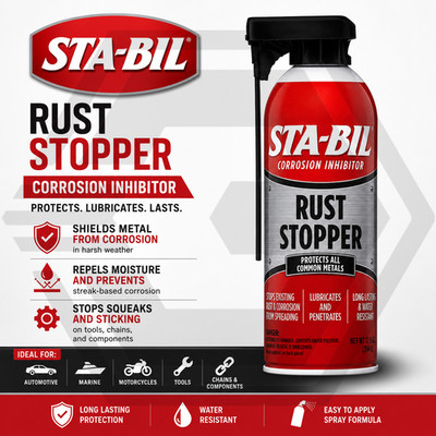 STA-BIL RUST STROPPER Aerosol Smart Straw Spray 354 ml schützt alle gängigen Metalle