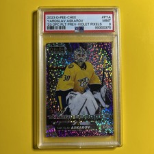 🐶 2023-24 OPC Platinum Preview Rookie Violet Pixels Yaroslav Askarov #PYA PSA 9