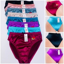 Women's Briefs 3/6/12 Bikini High cut Panties Undies Satin Silky Cool Lot 320