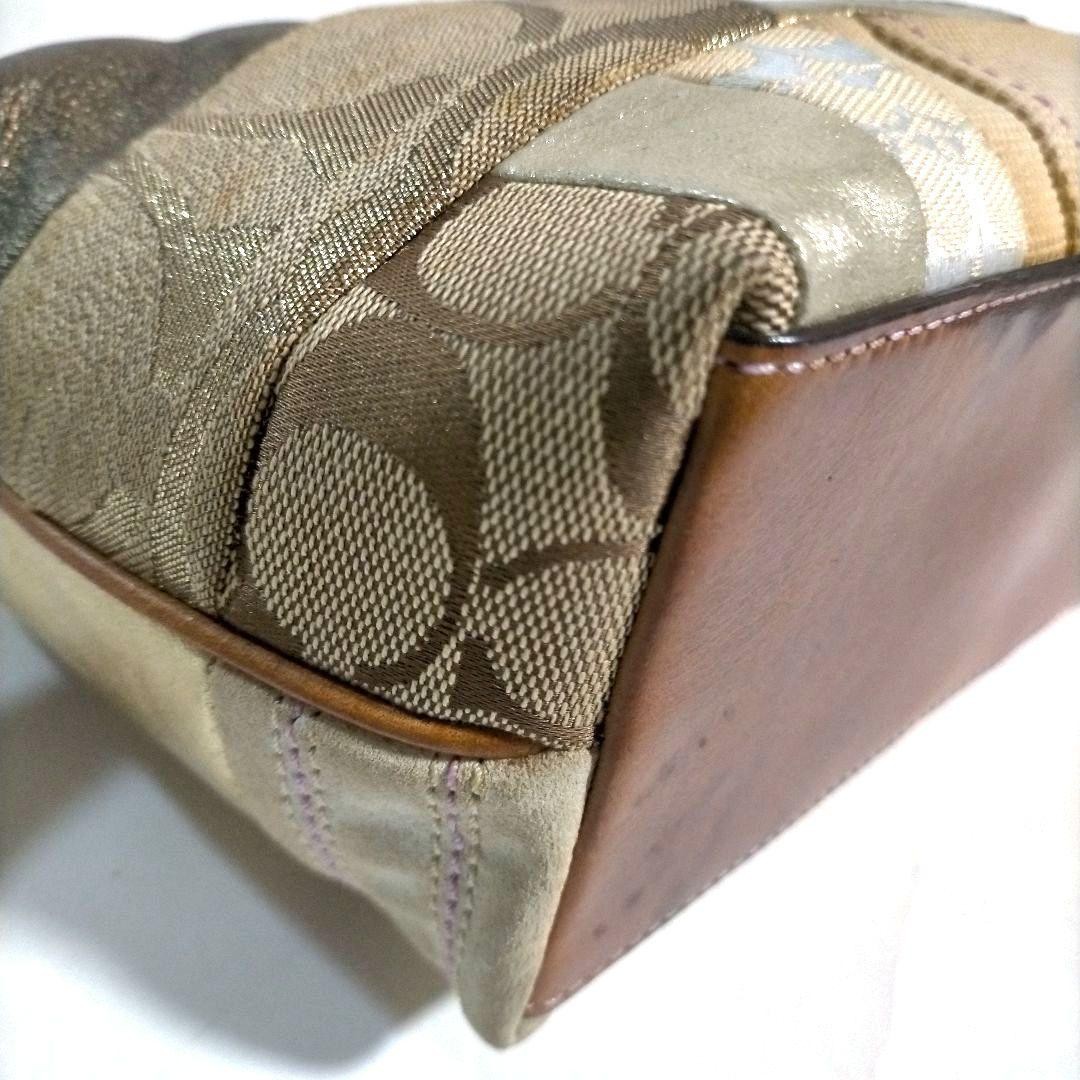 COACH Patchwork Leather Canvas Accessory Pouch Br… - image 7